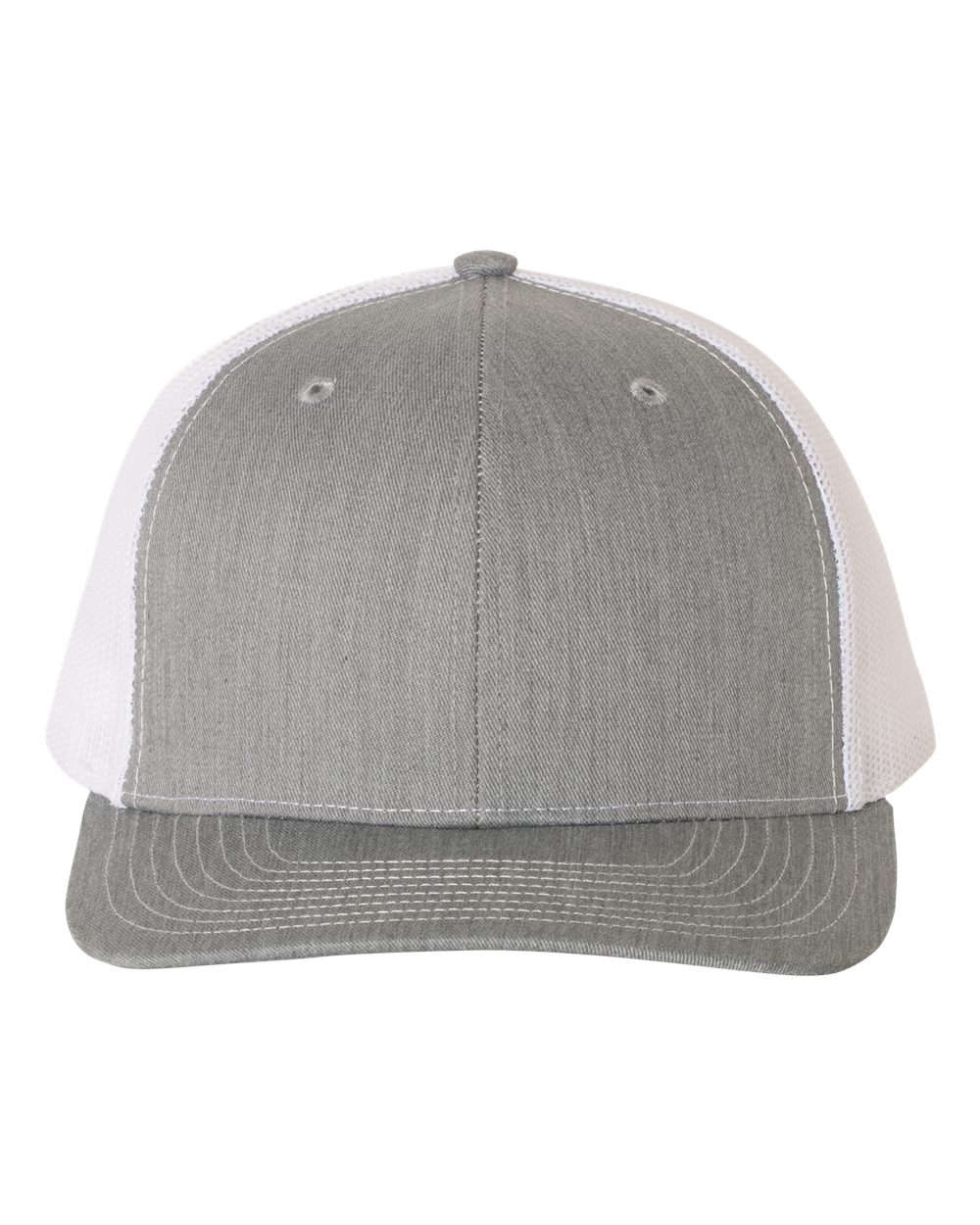 Richardson 112 Adjustable Snapback Trucker Cap - Heather Grey/ White