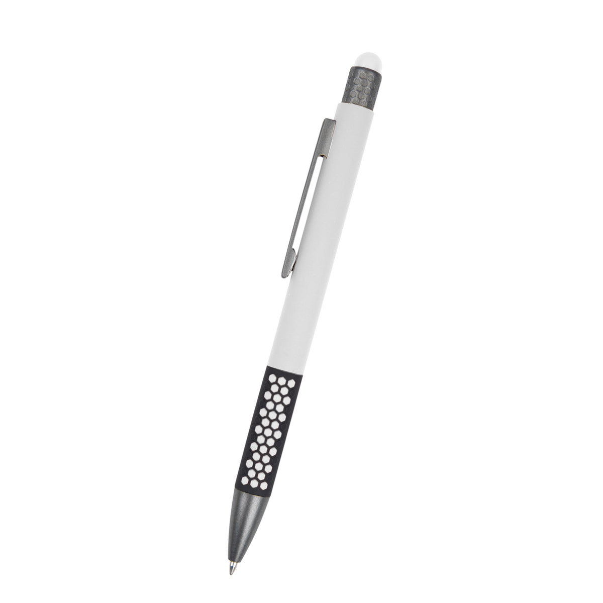 Dot Pen With Stylus - White