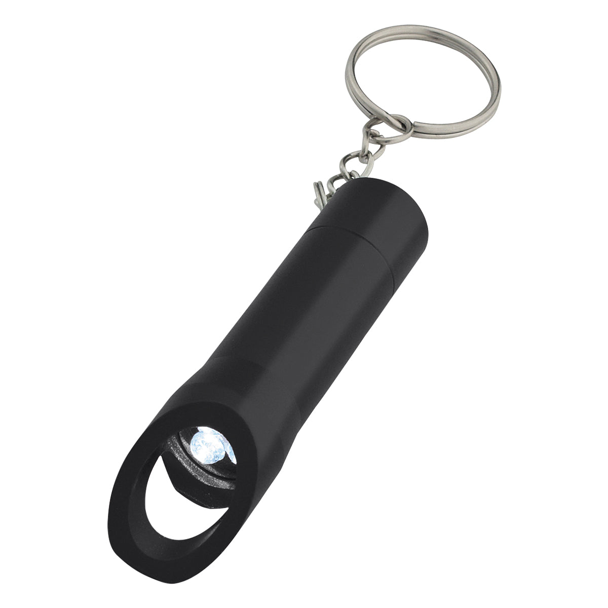 Aluminum LED Flashlight With Bottle Opener - Metallic Black