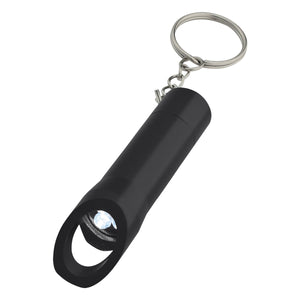 Aluminum LED Flashlight With Bottle Opener - Metallic Black