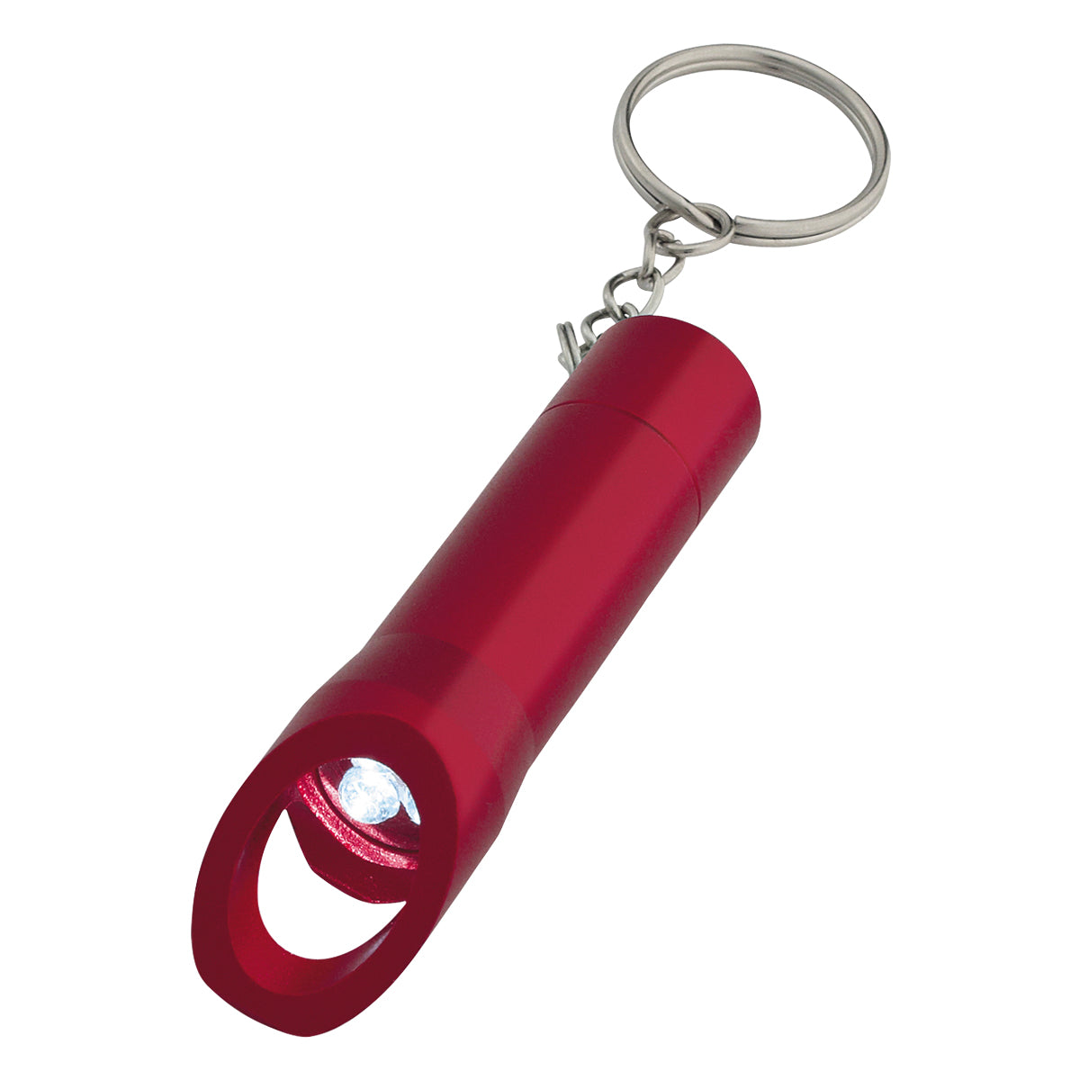 Aluminum LED Flashlight With Bottle Opener - Metallic Red