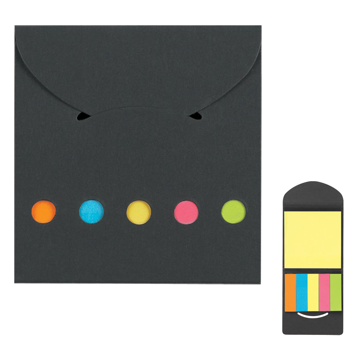 Sticky Notes And Flags In Pocket Case - Black