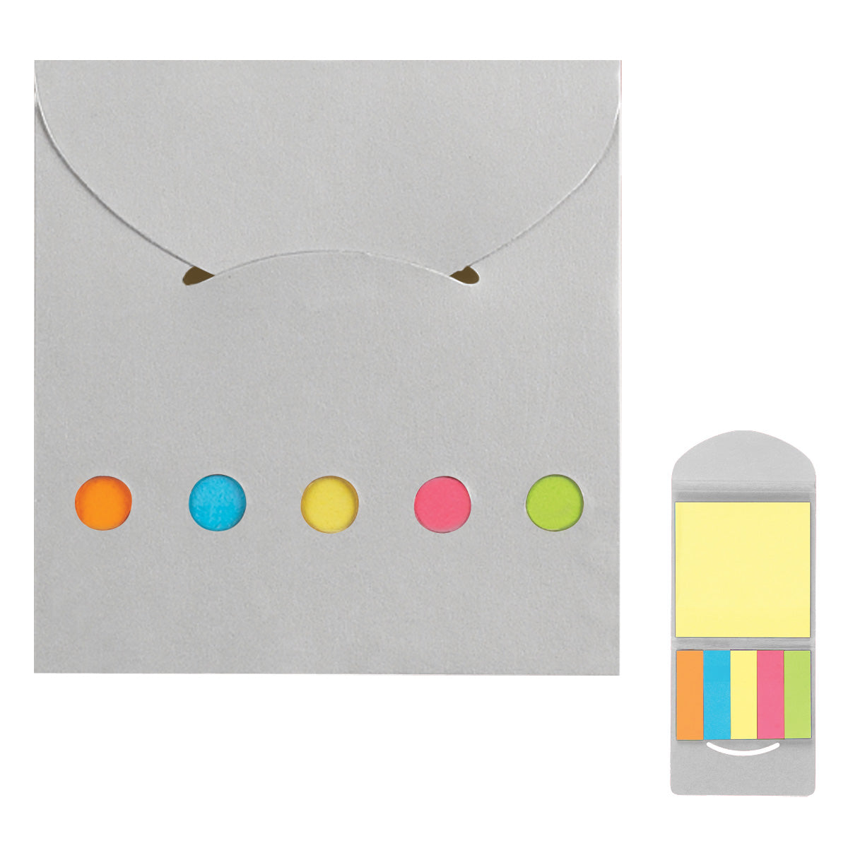 Sticky Notes And Flags In Pocket Case - Silver