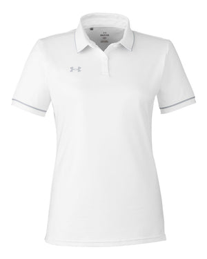 Under Armour Ladies' Tipped Teams Performance Polo - White/ Mod Grey