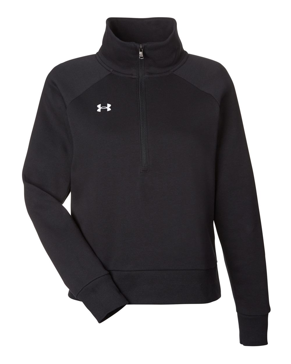 Under Armour Ladies' Rival Fleece Quarter-Zip - Black/ White