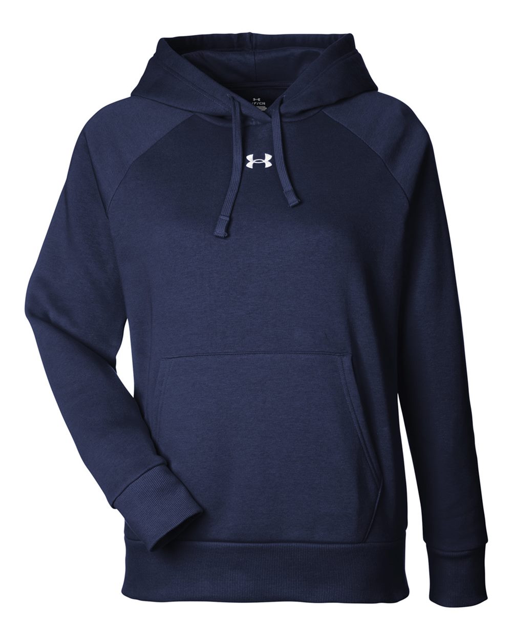Under Armour Ladies' Rival Fleece Hooded Sweatshirt - Midnight Navy/ White