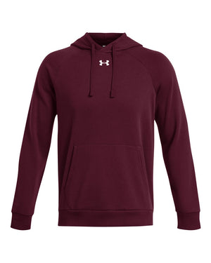 Under Armour Men's Rival Fleece Hooded Sweatshirt - Maroon/ White