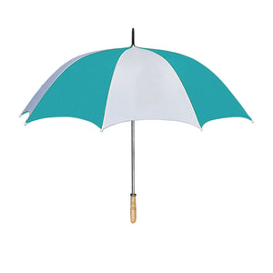 60" Arc Golf Umbrella - White With Teal