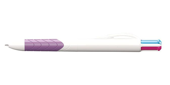 Ink Joy Quatro Multi Function Pen W/ 4 Color Combination - White With Purple
