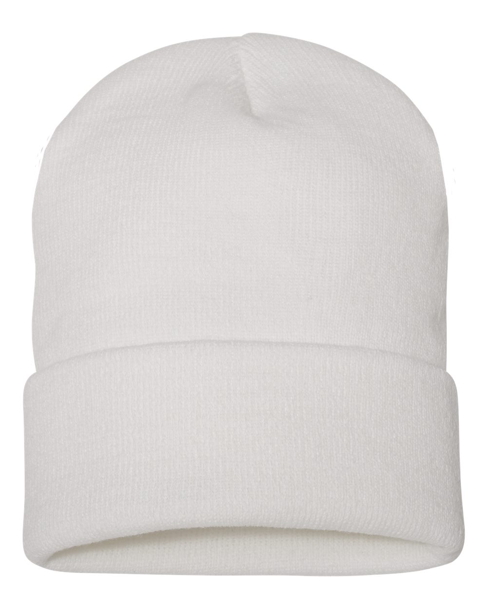 YP Classics Adult Cuffed Knit Beanie - White