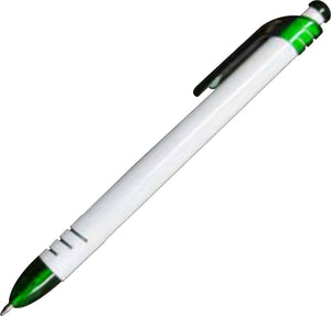 Ajax Plastic Plunger Action Ball Point Pen - CM1198 - White with Blue