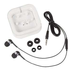 Ear Buds With Microphone - White With Black