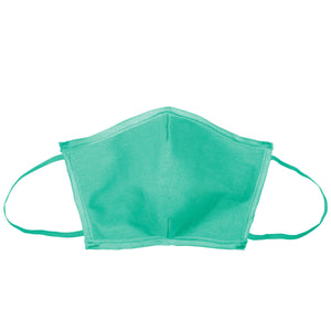 Flat Fold Canvas Face Mask With Elastic Loops - Turquoise