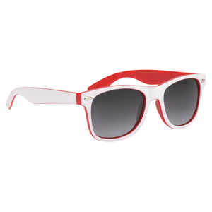 Two-Tone Malibu Sunglasses - Red With White