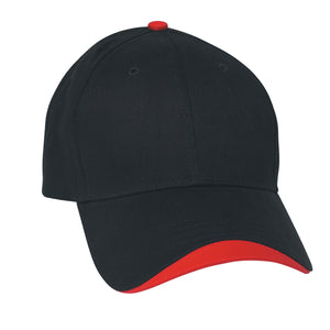 Wave Sandwich Cap - Black With Red