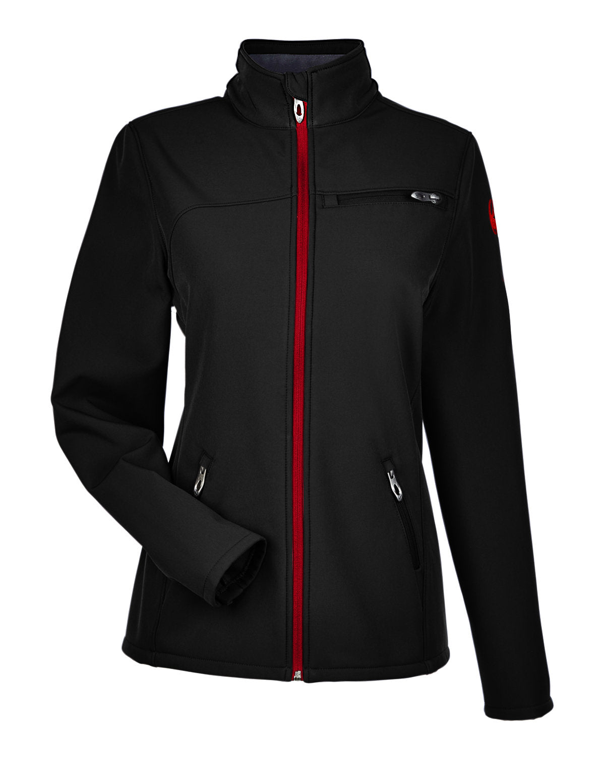 Spyder Ladies' Transport Soft Shell Jacket - Black/Red