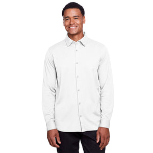 Men's CrownLux Performance™ Plaited Button-Down Shirt - White