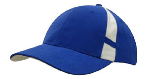 Royal/White 6 Panel Hbc Cap with Crown Inserts