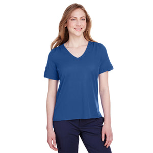 Ladies' CrownLux Performance™ Plaited Rolled-Sleeve Top - Front