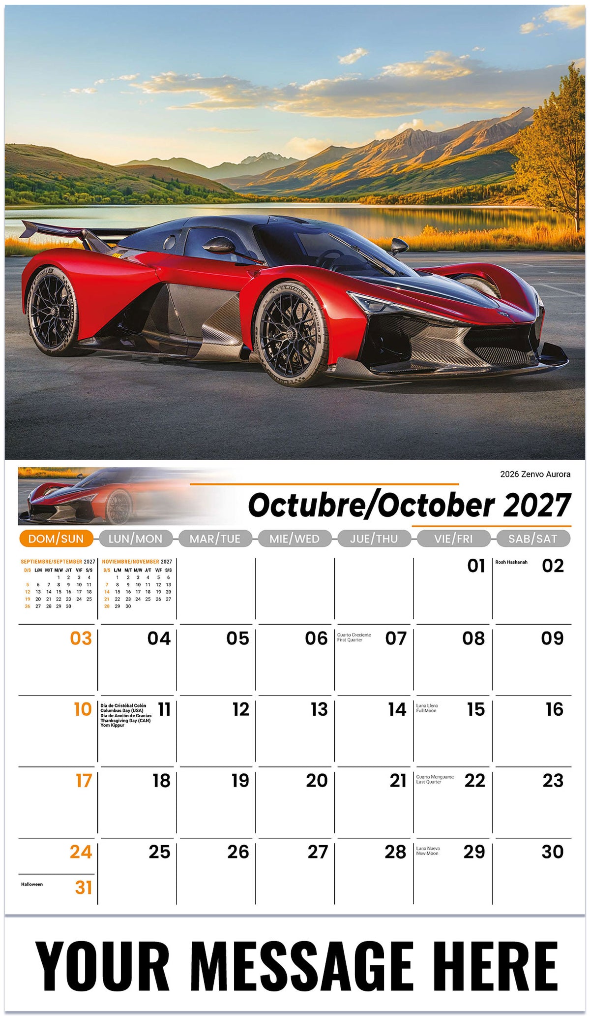 Exotic Cars (Bilingual) - 2027 Promotional Calendar