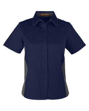 Harriton Ladies' Flash IL Colourblock Short Sleeve Shirt