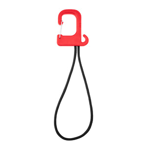 Stretch Cord Hook With Carabiner - Red
