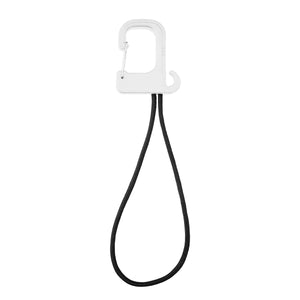 Stretch Cord Hook With Carabiner - White