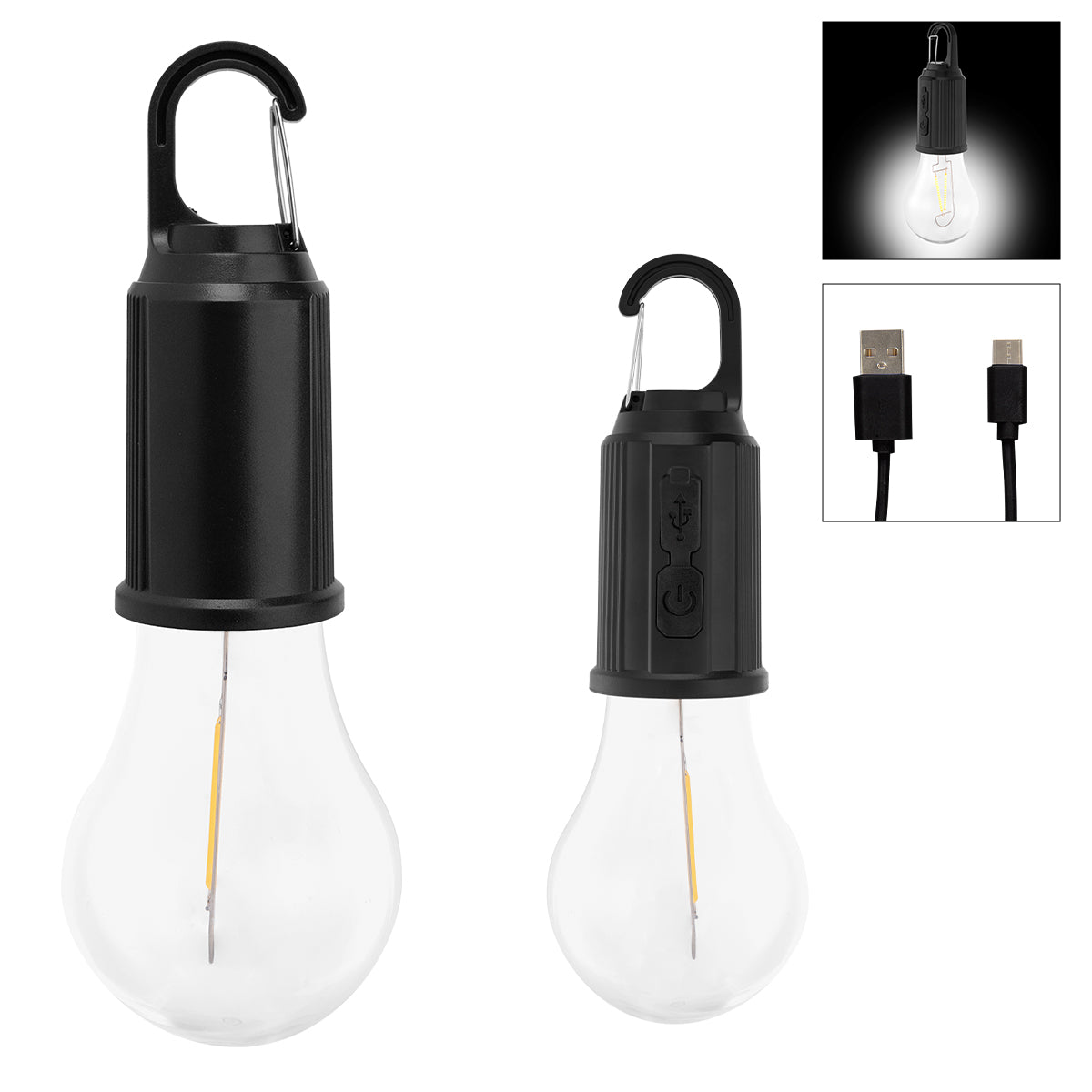 Rechargeable Vintage Bulb Light - Black