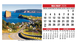 Scenes of Canada French English 2026 Promotional Desk Calendar