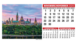 Scenes of Canada French English 2026 Promotional Desk Calendar