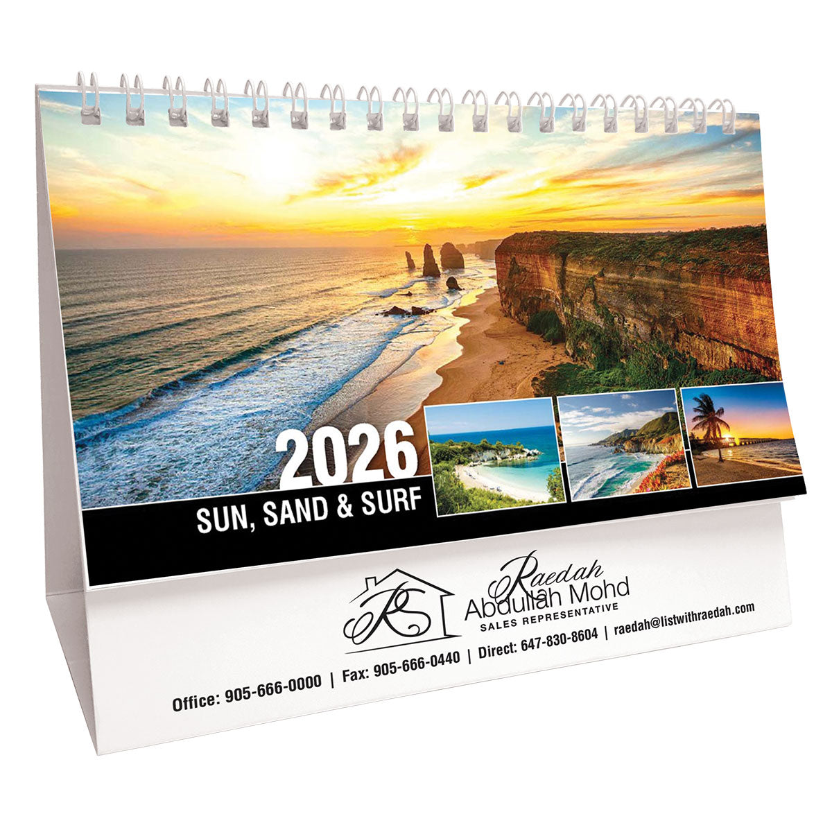 Sun, Sand & Surf 2026 Promotional Desk Calendar