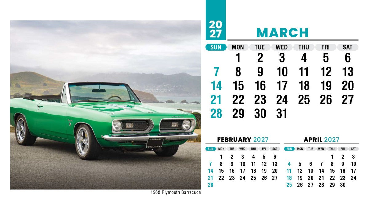 Classic Cars 2027 Promotional Desk Calendar