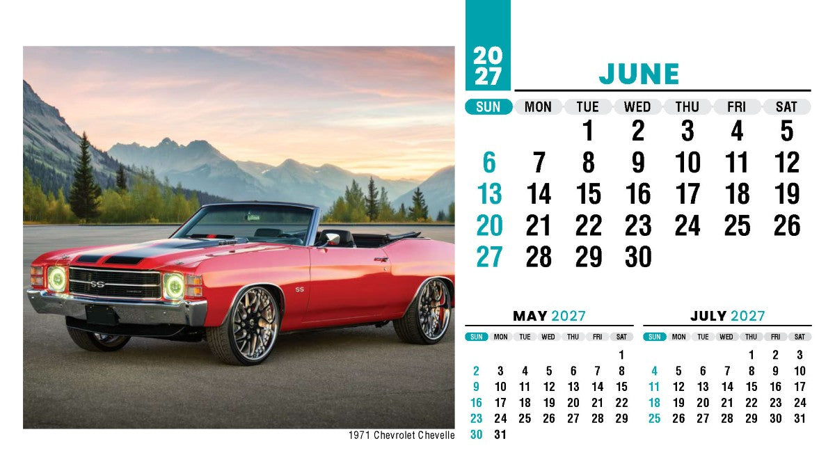 Classic Cars 2027 Promotional Desk Calendar