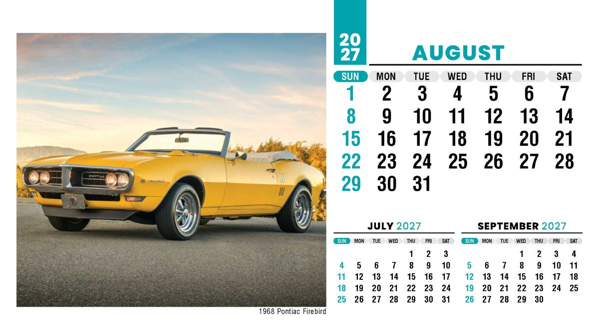 Classic Cars 2027 Promotional Desk Calendar