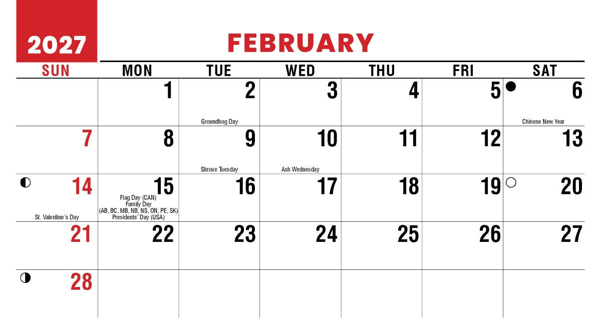 Scenes of Canada 2027 Promotional Desk Calendar