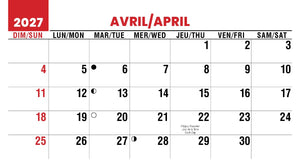 Scenes of Canada French English 2027 Promotional Desk Calendar