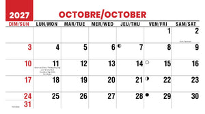 Scenes of Canada French English 2027 Promotional Desk Calendar