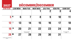 Scenes of Canada French English 2027 Promotional Desk Calendar