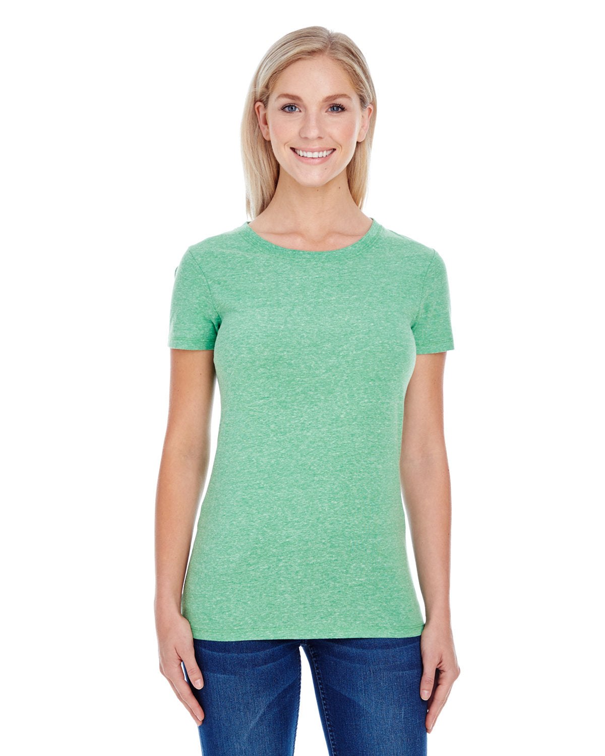 Threadfast Ladies' Triblend Short-Sleeve T-Shirt - Green Triblend