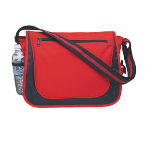 Messenger Bag With Matching Striped Handle (Red)