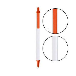 White BIC® Clic Stic® Pen - White With Orange