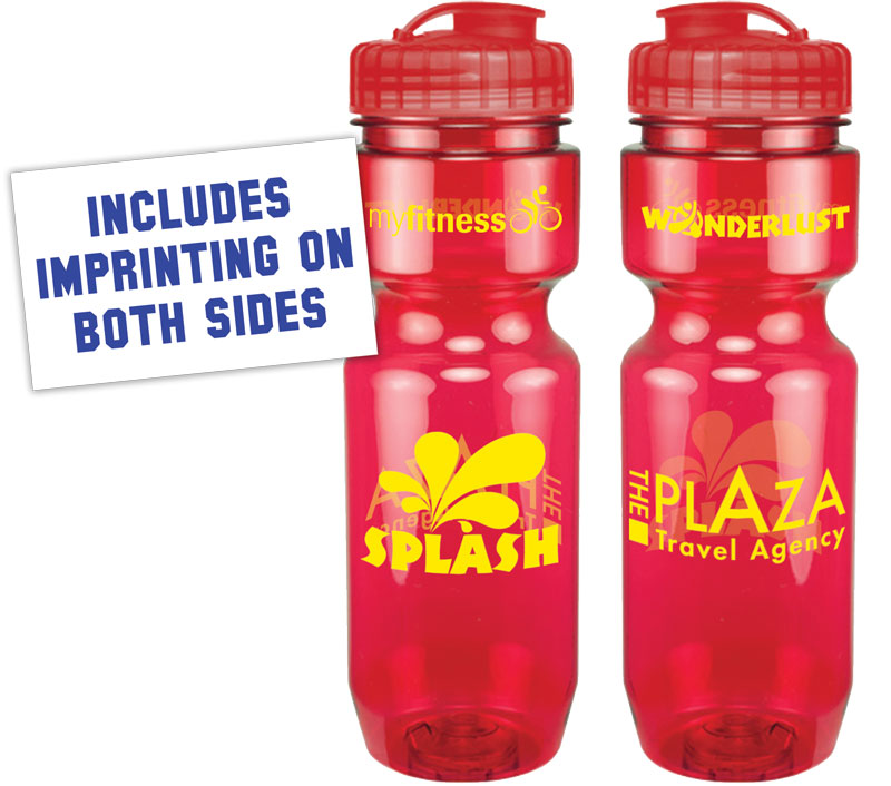 22 oz. Translucent Contour Bike Bottle - includes imprints on both sides