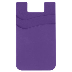 Dual Pocket Silicone Phone Wallet - Purple