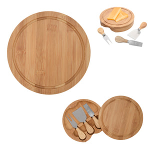 3-Piece Bamboo Cheese Server Kit - Wood Color