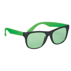 Tinted Lenses Rubberized Sunglasses - Green