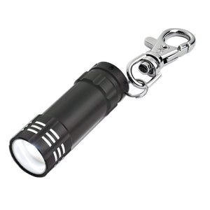 Mini Aluminum LED Flashlight With Key Clip - Black