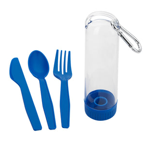 Utensil Kit With Carabiner - Blue