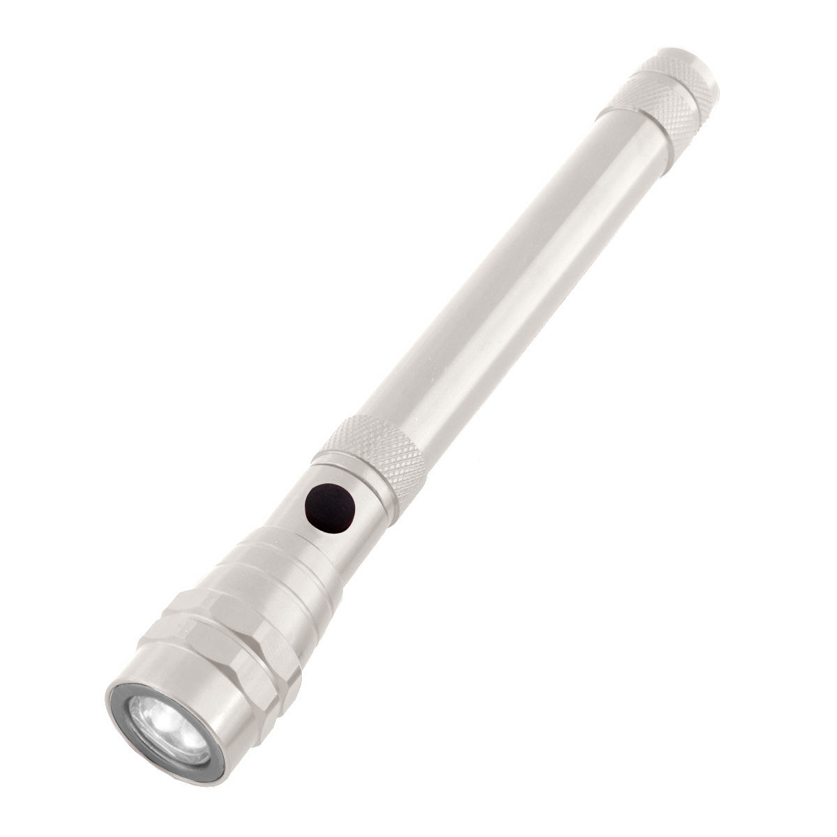 Telescopic Aluminum Flashlight With Magnet - Silver