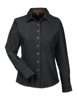 Harriton Ladies' Long-Sleeve Denim Shirt