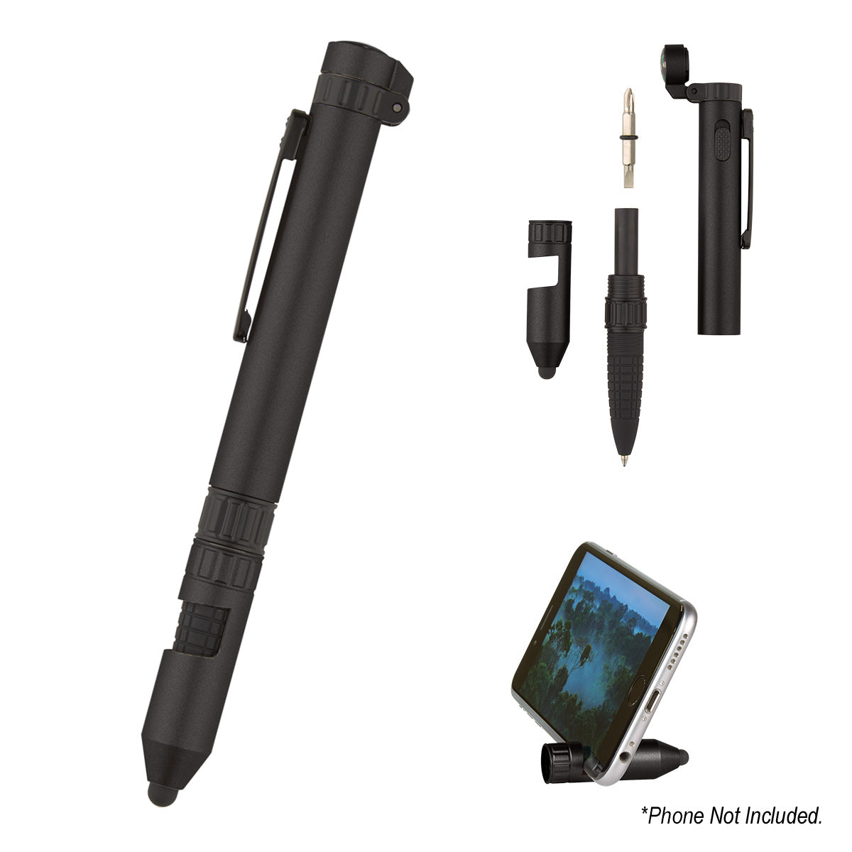 6-In-1 Quest Multi Tool Pen - Black